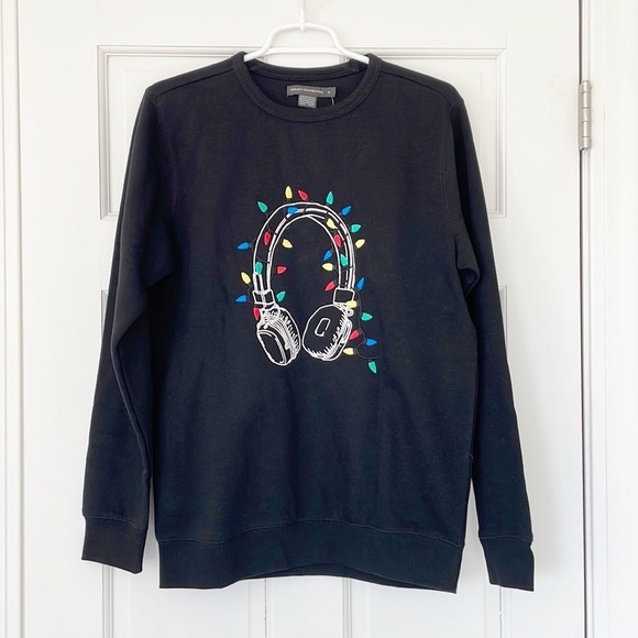 NWT FRENCH CONNECTION sweatshirt size S black USA pullover - Picture 1 of 6
